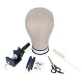 L7 Mannnequin Water Repellant Canvas Cork Block Head Manequin Head for Wig Making Display Styling Head With Mount Hole (23)