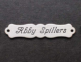 SADDLE NAME PLATE ORNATE Small Thick Solid Brass Custom Engraved