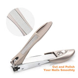 2 Pack Nail Clippers, Zinc Alloy Stainless Steel Nail Cutters, Cutting Force Fingernail Clipper and 4mm Wide Jaw Thicker Toenail Clipper, Ergonomic Design Nail Trimmer for Adults, Kids, Elderly