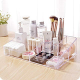Sooyee Clear Acrylic Makeup Organizer Tray, 9 Spaces Cosmetic Display Case Storage Box for Lipstick,Makeup Brushes and Skin Care Products.