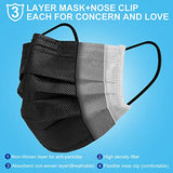 Disposable Face Masks,Face Masks of 50 Pack Disposable Mask-Black