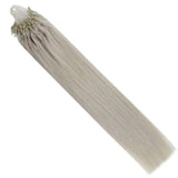 LaaVoo Micro Beads Hair Extensions Human Hair Blonde Micro Loop Extensions 18inch Solid Color Platinum Blonde Micro Human Hair Extensions Real Remy Microlink Hair 50g/50s