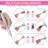 ELEVEN EVER Electric Nail Drill, Professional Portable Nail File Drill Grinder Manicure Pedicure Tools for Polishing, Sanding, Removing Gel and Acrylic Nails (silver) … (silver) (ND-01siilver)