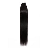 40PCS Tape In Human Hair Extensions Seamless Skin Weft Invisible Hair Extensions Double Side Tape Hightlight Balayage Long Silk Straight For Women (20'',100g/40pcs,#1B Natural Black)