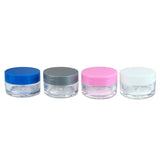 Beauticom 48 Pieces 20 Gram 20ml Empty Jars Small Plastic Round Clear containers fit Lip Balm, Cosmetic, Lotion, Pot, Food, BPA Free.
