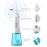Water Flosser Cordless Dental Teeth Cleaner - McNaval Portable Water Flossing with 300ML Large Cleanable Water Tank USB Rechargeable IPX7 Waterproof 3-Mode with 4 Jet Tips