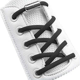 Black Elastic No Tie Shoelaces Half Round 1/4