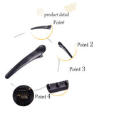 12PCS Matte Black Plastic Metal Alligator Hair Clips Professional Hairdressing Salon Hair Barrettes Duck Bill Teeth Non Slip Clips for Hair Styling and Sectioning (Length - 4.7in)