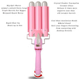 3 Barrel Curling Iron Wand,Quick and convenient heating rod with LCD Temp Display