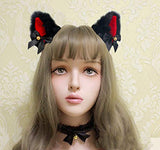 Fxaelian Animal Anime Cute Wolf Bear Cat Dog Ears Headband with Bells Bows