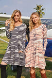 Women's Casual Print Long Sleeve Simple T-Shirt Loose Dress