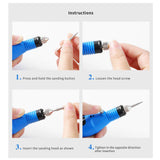 Electric Nail Drill Acrylic Nail Tools Professional Portable Electric Nail Kit Pen Shape Finger Toe Nail Care set (Black)