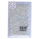 PrettyG 2880pcs SS16 Nail Crystals Bare AB Nail Art Sparkly Round Flatback Rhinestones, Non-Self-Adhesive Bab-S16