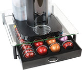 DecoBros Crystal Tempered Glass Nespresso Vertuoline Storage Drawer Holder