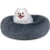 Dog Bed, Comfortable Round Donut Cuddler Pet Bed, Self-Warming Faux Fur Dog Cat