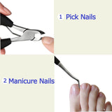 Precision Toenail Clippers for Thick or Ingrown Toenails, Sharp Stainless Steel Nail Cutter, Best Nail Clipper & Pedicure Tool for Seniors (Black/Roud)