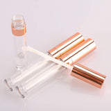 Coobbar 6ml 5pcs Empty Refillable Bottle Lip Gloss Tube Lip Balm Bottle Container Beauty Tool Mini Sample Bottle (Gold)