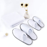 Spa Slippers, Closed Toe(12 Pairs - 6L,6M) Disposable Indoor Hotel Slippers, Fluffy Coral Fleece, Padded Sole for Comfort- for Guests, Hotel, Travel