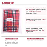 Kuoser Cozy Waterproof Windproof Reversible British Style Plaid Dog Vest Winter Coat