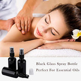 2oz Glass Spray Bottles for Essential Oils, Small Black Spray Bottle, Fine Mist Spray