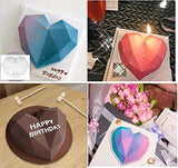 Heart Shaped Chocolate Mold Diamond Heart Mousse Cake Mold Trays Silicone