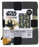 Disney Star Wars The Mandalorian The Child Baby Yoda Plush Travel Throw Blanket Grey