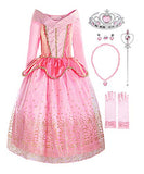 ReliBeauty Girls Princess Dress up Costume with Accessories, 3T, Pink