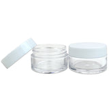 Beauticom 24 Pieces 20G/20ML Round Clear Jars with WHITE Lids for Lotion, Creams, Toners, Lip Balms, Makeup Samples - BPA Free