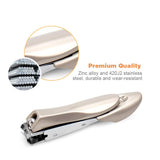 2 Pack Nail Clippers, Zinc Alloy Stainless Steel Nail Cutters, Cutting Force Fingernail Clipper and 4mm Wide Jaw Thicker Toenail Clipper, Ergonomic Design Nail Trimmer for Adults, Kids, Elderly