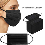 50PCS 3 ply black disposable face shield filter protection breathable dust proof