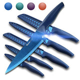 Wanbasion Blue Professional Kitchen Knife Chef Set, Kitchen Knife Set Stainless Steel