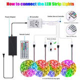 Tenmiro 65.6ft Led Strip Lights, Ultra Long RGB 5050 Color Changing LED Light Strips Kit