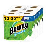 Bounty Quick-Size Paper Towels, White, 12 Family Rolls = 30 Regular Rolls