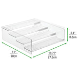 mDesign Plastic Bathroom Storage Organizer Shelf for Cabinet, Vanity, Countertop - Holds Vitamins, Supplements, Medicine Bottles, Essential Oils, Nail Polish, Cosmetics - 4 Levels, 2 Pack - Clear