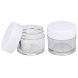 Beauticom 7 Gram / 7 ML Thick Wall Round Leak Proof Clear Acrylic Jars for Beauty, Cream, Cosmetics, Salves, Scrubs (72 Pieces Bottom Clear Base + 72 Pieces Lids, White)