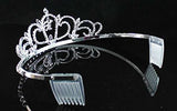 Sweet Sixteen 16 16th Years Old Birthday Party Floral Rhinestone Crystal Princess Tiara Crown With Hair Combs Cake Topper Head Jewelry Silver T1722
