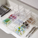 STORi Clear Plastic Drawer Organizers 3" x 3" x 2" l Set of 12