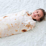 CASOFU Burritos Blanket, Double Sided Giant Flour Tortilla Throw Blanket, Novelty Tortilla