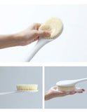 Bath Scrubber Body Brush Shower Scrubber Back Brush with Long Handle, Ergonomic Nonslip Durable (White)