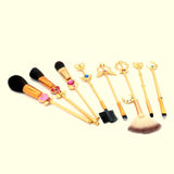 KUASU Sailor Moon Makeup Brush Set w/Pouch - Rose Gold Cosmetic Brushes With Sailor Moon Gems (JIN193)