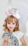 Easter Party Hair Accessory Headband Gothic Lolita Cosplay Cute Rabbit Bunny Ears Bow Lace Hair Band Headwear (Pink)