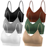 selizo Padded Bralettes for Women, 6 Pcs Sports Bras for Women Pack, V Neck Cami
