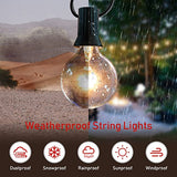 Guddl Outdoor String Lights 25ft Patio Lights with 27 G40 Bulbs (2 Spare) Connectable