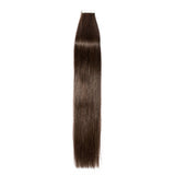 40 Pieces 80g Rooted Tape In Hair Extensions Human Hair Invisible Seamless Skin Weft Highlight Double Side Tape Remy Human Hair Extensions Balayage Natural Straight For Women (12'',#2 Dark Brown)