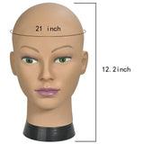 Bald Female Training Head Wig Head Professional Cosmetology for Wig Making and Display Hat Helmet Glasses or Masks Display Head Model with Free Clamp Stand