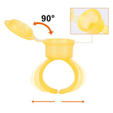 50PCS Tattoo Ring Cup Disposable Glue Holder Cover Plastic Tattoo Ink Paint Ring Glue Makeup Ring Palette Eyelash Extension Nail Art (Orange)