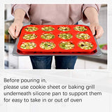 12 Cups Silicone Muffin Pan - Nonstick BPA Free Cupcake Pan 1 Pack Regular Size
