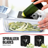 Fullstar Vegetable Chopper - Spiralizer Vegetable Slicer - Onion Chopper with Container