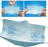 Disposable Face Mask, Face Masks of 50 Pack Disposable Mask (Blue)