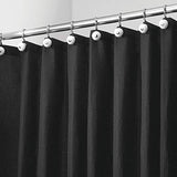 mDesign Hotel Quality Polyester/Cotton Blend Machine Washable Fabric Shower Curtain